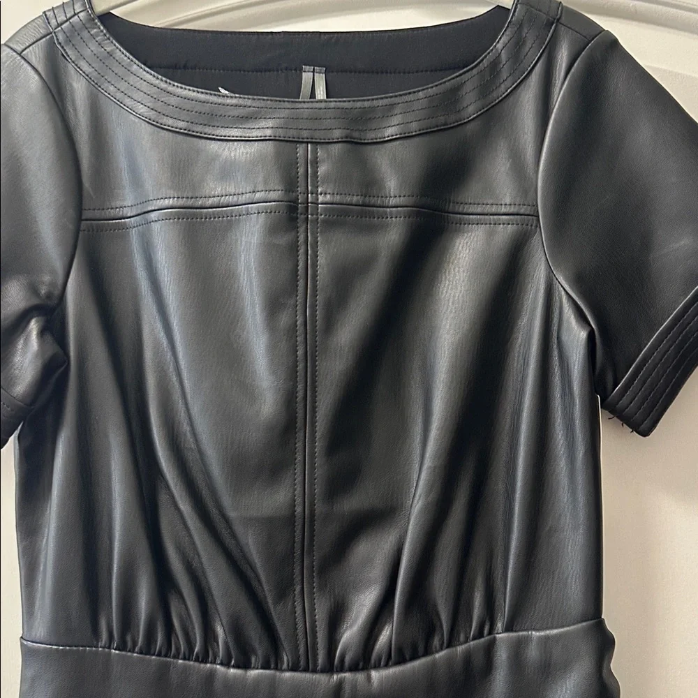 Anthropologie black leather dress - Picture 3 of 5